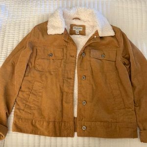 Beige Suede Sherpa Jacket